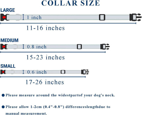 Reflective Dog Collar Soft Neoprene Padded Breathable Nylon Pet Collar Adjustable for Small Medium Large Dogs (Colorful, S)...