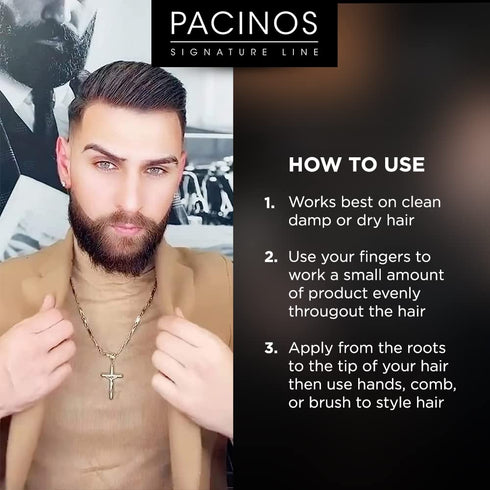 Pacinos Signature Line Clay Hair Paste - Long Lasting Styling Wax with Firm Hold for All Hair Styles 4 Oz...