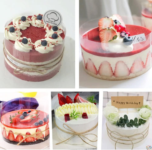 Cake Collars 8 x 394inch Acetate Rolls Clear Cake Strips Transparent Mousse Cake Collar Acetate Sheet for Baking, Surrounding Edge Decorating + Bo...
