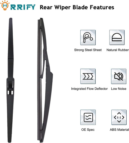 12" Rear Wiper Blade for Dodge Durango 11-22, for Dodge Journey 09-20, for Lexus NX200t 15-17, for Lexus NX300 18-21, for Toyota Highlander 01-19,...