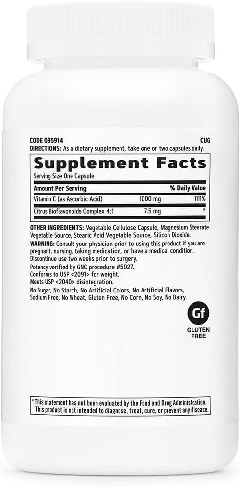 GNC Vitamin C 1000mg, 180 Capsules, Supports Healthy Immune System...