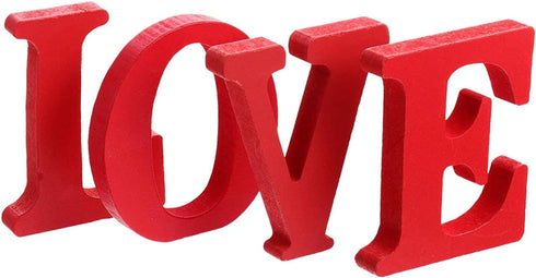 BinaryABC Valentines Day Wooden Block Love Sign,Valentines Day Table Love Signs,Valentines Day Wedding Home Decor,4Pcs(Red)...