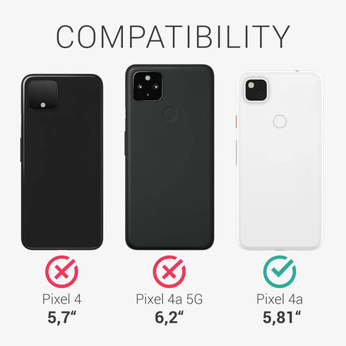 kwmobile Wallet Case Compatible with Google Pixel 4a Case for Phone - Wallet Panda Black/Green/White...