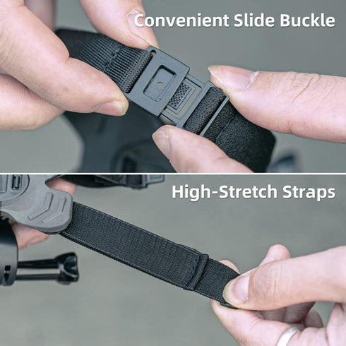 SUREWO Motorcycle Helmet Chin Strap Mount Compatible with GoPro Hero 12 11,10, 9, 8, 7, (2018), 6 5,DJI Osmo Action 3, AKASO, SJCAM and Most Actio...