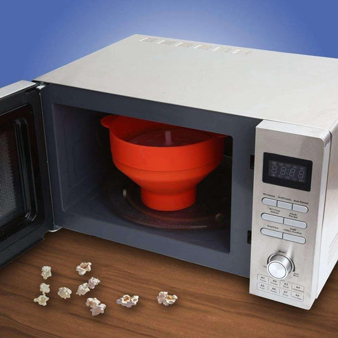 Collapasable Silicon Popcorn Popper Bowl for Microwave with Lid Handle - Resuable BPA free and Dishwasher safe - Silicon Popcorn Popper Maker - 10...