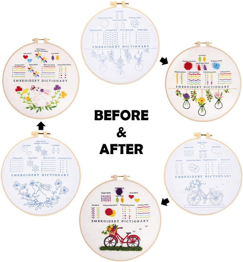 Youteer 3 Sets Embroidery kit for Beginners, Cross Stitch Practice Kits with Pattern and Instructions Hand Stitch for Craft Lover, Beginner......
