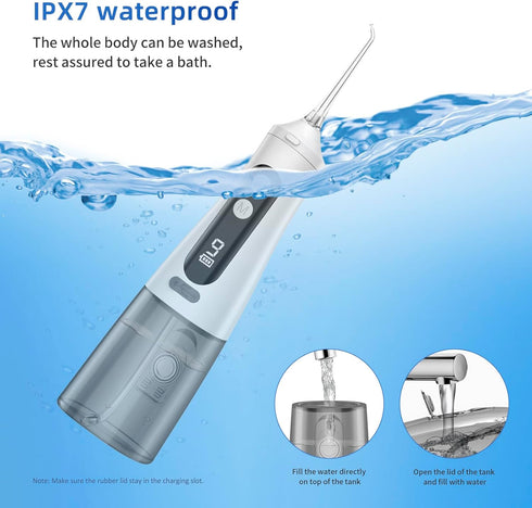 Water flosser,350ml Tank with 4 nozzles,9 Modes,Dental Tools to Remove Plaque and Tartar waterflosser Slate flosser Rechargeable M131 Water flosse...