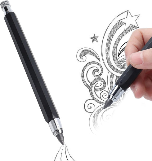 Automatic Pencil, 5.6mm Stainless Steel Mechanical Pencils Draft Drawing Portable Art Clutch Painting Retractable Sketching Holder Carpenter Graff...