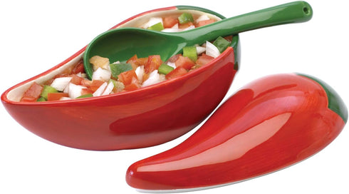 Prepworks by Progressive Salsa Bowl with Spoon - Great for Homemade Salsa and Pico De Gallo, Dips, Party foods, Condiments, Sauces and Toppings...