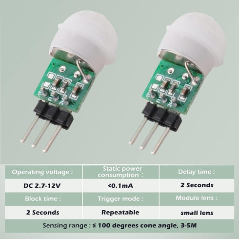 5PCS HC-SR312 AM312 Mini Pyroelectric Infrared PIR Human Sensor Module Modules Body Motion Automatic Detector DC 2.7 to 12V for Arduino Raspberry ...