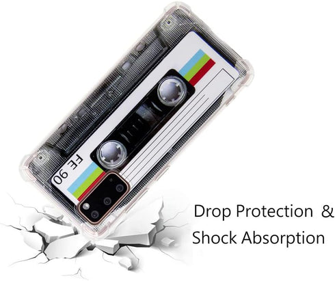 Case for Galaxy S20 with Reinforced Corners TPU Soft Bumper Retro Cassette Tape Case Compatible with Samsung Galaxy S20...