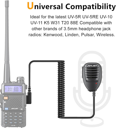 Handheld Speaker?3.5mm Headphone Jack Speaker Mic Walkie-Talkie Radio Hand Microphone (2 Pcs)......