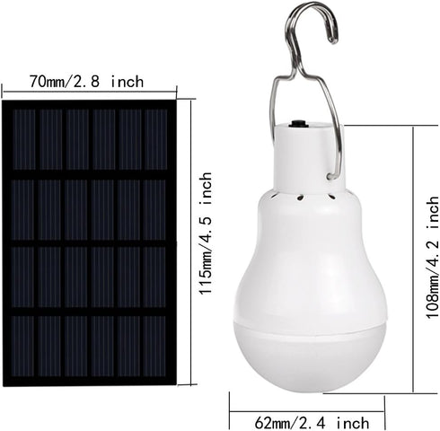 Solar Powered Lamp Remote Control Portable Led Bulb Lights Solar Energy Panel Led Lighting for Camp Tent Night Fishing Emergency Lights Flash 350L...