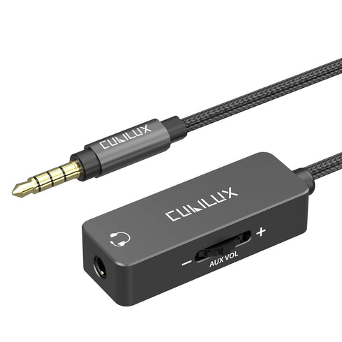 Cubilux 3.5mm TRRS Volume Attenuator Cable, 1/8-inch Headphone Extension Cord with Audio Volume Control, in-Line Volume Controller for Earphones, ...