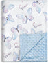 Baby Blanket for Boys Girls Soft Plush Double Layer Minky Fabric with Dotted Backing, Elegant Blue Butterfly Design Grace Blanket Baby Gift for To...