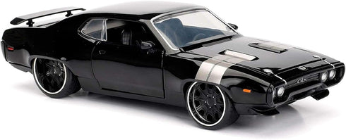 Jada Toys Fast & Furious 1:24 Dom's Plymouth GTX Die-cast Car, toys for kids and adults, Black, Standard...