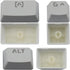104 Keyset Keycap ABS White Backlit Replacement Key Cap Covers for 104 Keys Mechanical Keyboard...