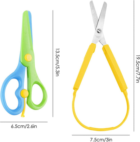Set of 7, Loop Scissors and Preschool Training Scissors, SourceTon Craft Scissors Set for Scrapbooking, Kids Design, DIY Photo and Art Projects...