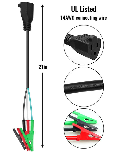 HVAC Adaptor Cord Compatible with Yellow Jacket 69522 RT310 69411 RT250 ET300 ET310 Digital Circuit Breaker Finder, AC Tools for HVAC Clearance an...
