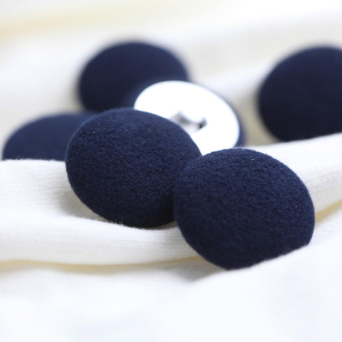 10PCS Fabric Cloth Covered Buttons with Metal Shank Buttons for Suits Gowns Blouses Tuxedo Sweaters Fabric Buttons Blue 30mm...