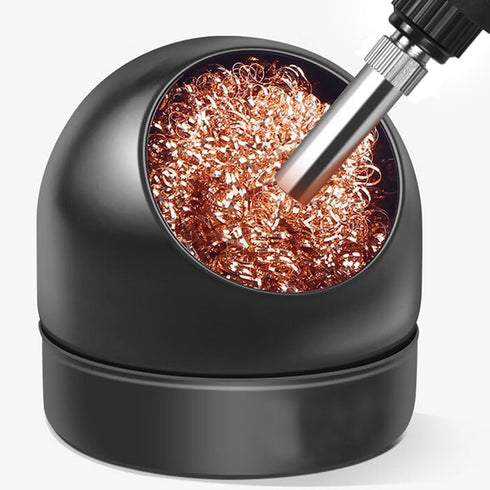 Soldering Iron Tip Cleaner, High Temperature Resistant Solder Tips Cleaning Wire Ball & Base Holder Soft Coiled Brass Metal Scrubber Tip Cleaner K...
