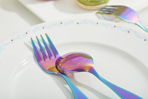 ANNOVA Kids Silverware Children's Safe Flatware Set Stainless Steel - Children Forks And Dinner Spoons, Toddler Utensils, Metal Cutlery Set for Lu...