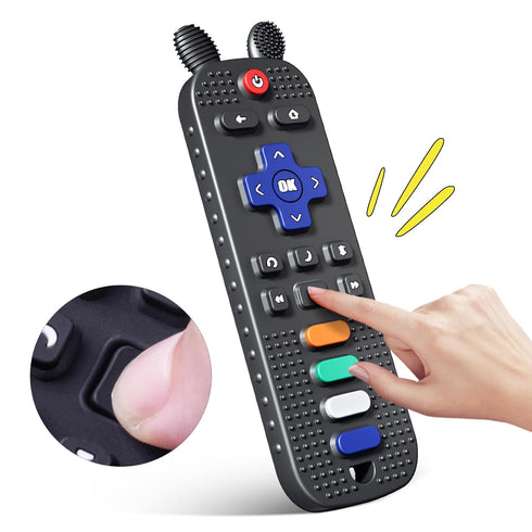 FFTROC TV Remote Control Shape Baby Teething Toys and Phone Shape Teether Toys for Babies 6-12 Months, Sensory Teether Chew Toys for Boys Girls Ba...