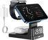 4-in-1 15W Fast Wireless Charger Station with Clock - Compatible with iPhone 15/14/13/12 Pro Max, Apple Watch, and AirPods Pro/2/3 - Includes Alar...