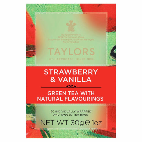 Taylors of Harrogate Strawberry & Vanilla Green Tea, 20 Count (Pack of 1)...