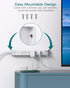 Power Strip Surge Protector with USB C - Flat Plug Extension Cord with 6 AC Outlets 4 USB (2 USB C), Wall Mount, 5ft, 900 J, Multi Plug Outlet Ext...