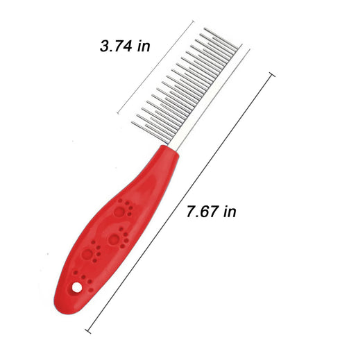 Dog or Cat Comb Grooming with Short and Long Teeth Dematting Knots Tangles Remover Combs Detangler Tool Suitable for Dogs Cats Poodle HorseStainle...