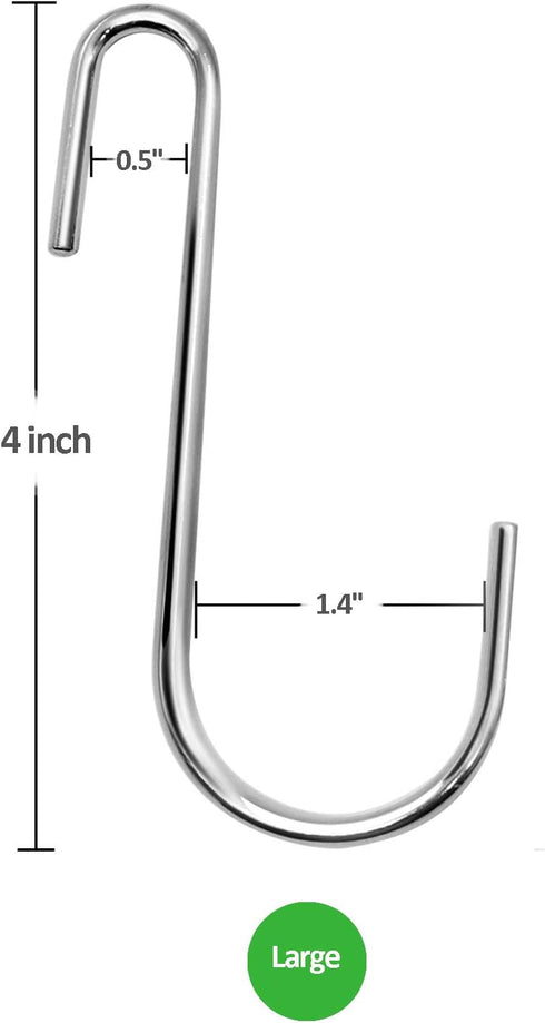 18 Pack 4 inch Heavy Duty S Hooks Pan Pot Holder Rack Hooks Hanging Hangers S Shaped Hooks for Kitchenware Pots Utensils Clothes Bags Towels Plant...