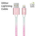 LAX Gadgets USB A to Lightning Cable - Glitter Apple MFI Certified Lightning Cable for iPhone, iPad, iPod - Nylon Braided Fast Charging Cable - Hi...