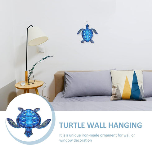 Cabilock Metal Sea Turtle Wall Decor Nautical Ornaments 3D Metal Hanging Decor Beach Sculptures Home Decor for Home Indoor Backyard Patio Garden B...