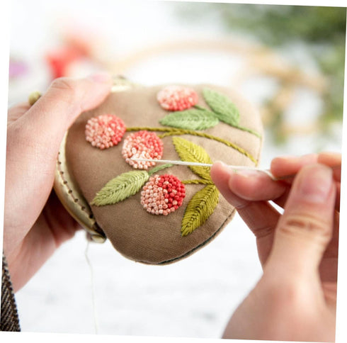 1 Set Womens Purses Coin Purse Womens Wallet Mini Gifts Mini Purses Mini Lock Bag Handmade Embroidery Tool Embroidery Kit for Beginners Embroidery...