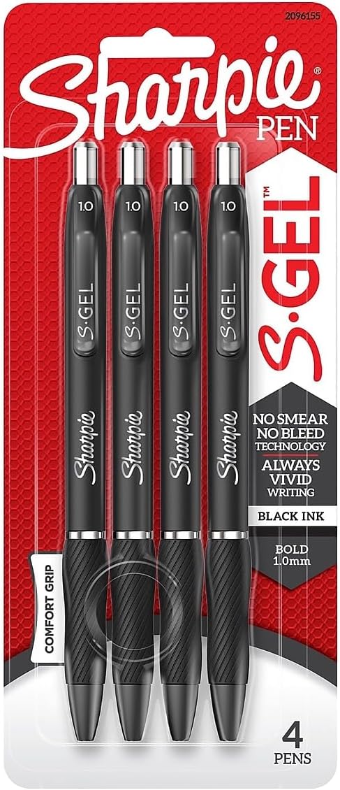 SHARPIE S-GEL BOLDPT BLACK 4CT...