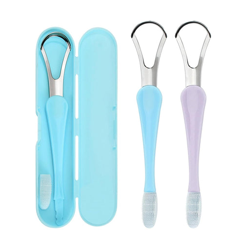 Boxed Tongue Scraper, Metal Tongue Scraper Clean Tongue, Professional Oral Care Tongue Brush, Fresh Breath, Improve Bad Breath. Suitable for adult...