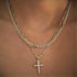 Cross Necklace for Women,Stackable Stacked Stacking Layering Layered Necklaces Dainty Gold Necklace Paperclip Box Flat Mariner Chain Necklace Cros...