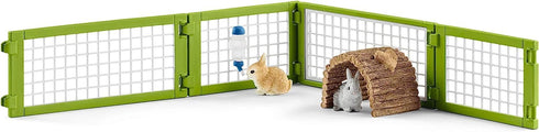 Schleich Farm Animal Toys and Playsets - Farm World 8 Piece Rabbit Hutch Set with Figurines, Farming Hutch and Accessories for Kids Ages 3 and Abo...