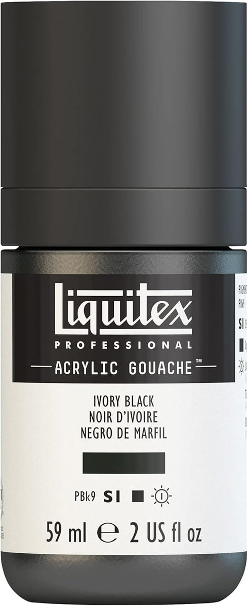 Liquitex Professional Acrylic Gouache, 2-oz (59ml) Bottle, Ivory Black...