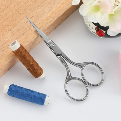 HAGUPIT Small Precision Embroidery Scissors, 4" Forged Stainless Steel Sharp Pointed Tip Detail Shears for DIY Craft Thread Cutting, Needlework Ya...