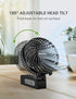 HOLMES 4" Portable, Handheld, Personal or Desk Fan, 3 Speeds, Rechargeable battery, USB-C Charging Cable, 180° Adjustable Head, Lightweight, Compa...