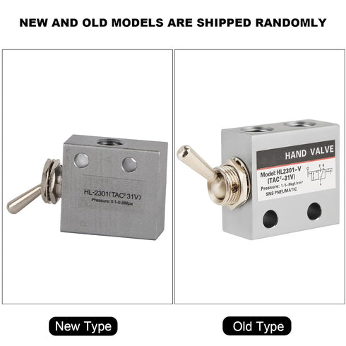 HL2301 3 Position 2 Port Toggle Switch Pneumatic Mechanical Valve...
