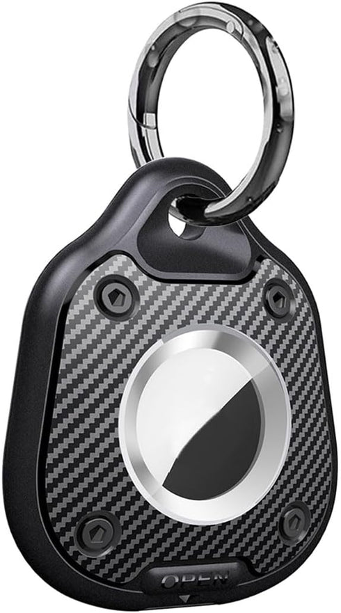 Black AirTag,Portable AirTag,Airtag Holder,Waterproof AirTag Case,Pet Tracking AirTag,Carbon AirTag,Hard TPU Full Body Protective Tracker Case for...