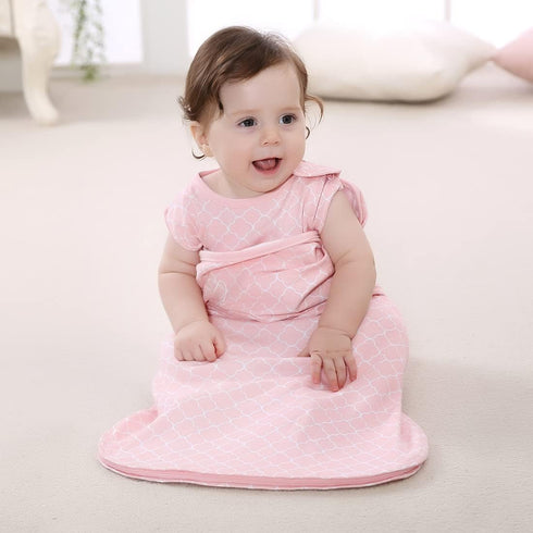 Swaddle Sack for Baby Babies 3-Ways Adjustable Swaddling Sleeping Bag Cotton Wearable Blanket for Newborn Boys and Girls (Pink, 6-12 Months)...