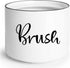Ceramic Dish Brush Holder, Farmhouse Scrub Brush Holder Dishwashing Brush Stand, Soap Dispensing Kitchen Brushes Holder, Easy to Clean, 8 oz (Whit...
