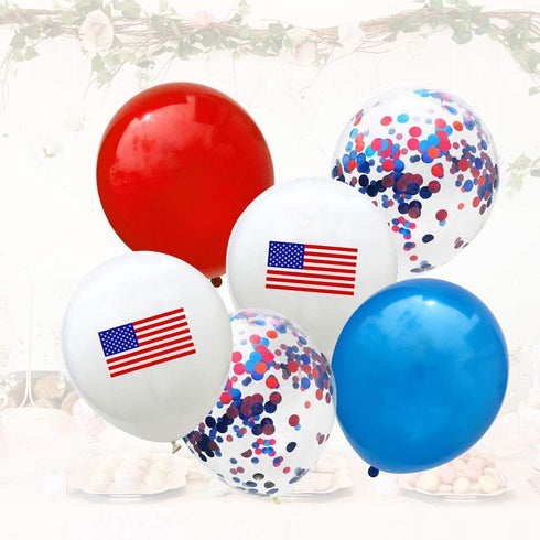 BinaryABC Patriotic Latex Balloons Confetti Balloons,4th of July Balloons,25Pcs...