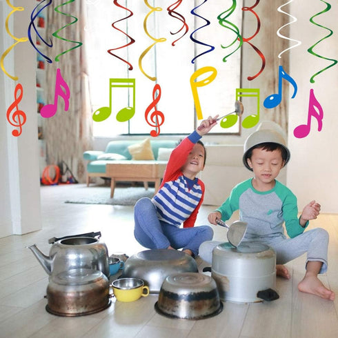 CC HOME 30Pack Music Note Hanging Swirls Piano Musical Note Ceiling Streamer Birthday Party Decorations Emotional Music Themed Party Favors for Ho...