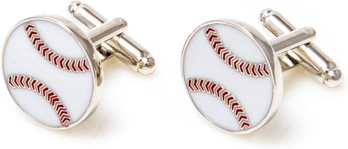 Baseball Pair Cufflinks in a Presentation Gift Box & Polishing Cloth...