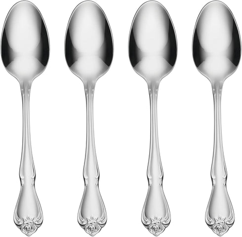Oneida B552004E True Rose Everyday Flatware Teaspoons, Set Of 4, 5.97" L x 1.26" W...